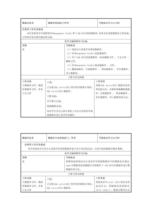 数据库技术课程标准(可编辑)(常用版).docx