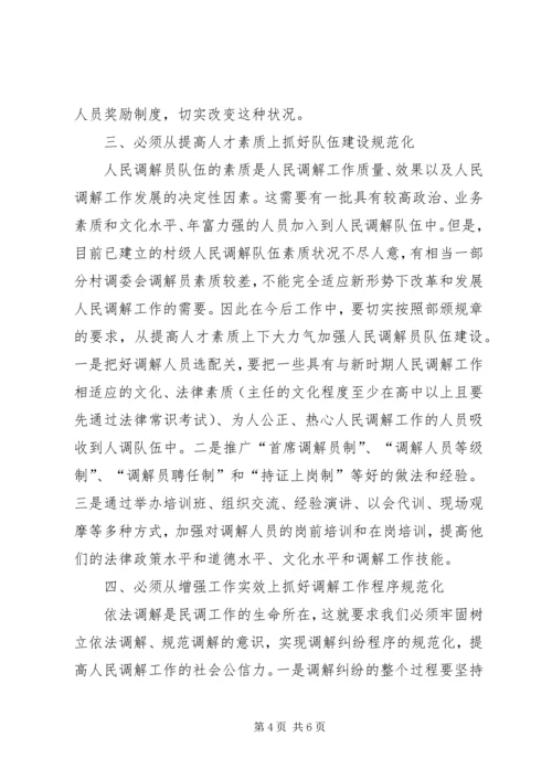 人民调解工作规范化建设的几点思考.docx