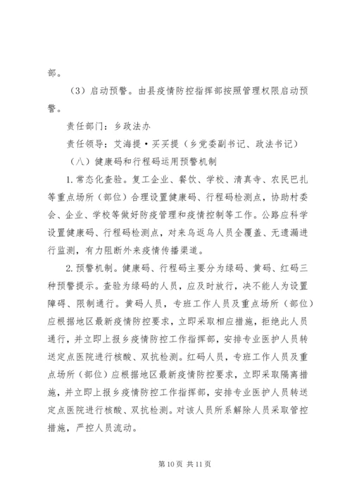 阿克托海乡建立新冠肺炎疫情常态化防控八项监测预警机制实施方案.docx