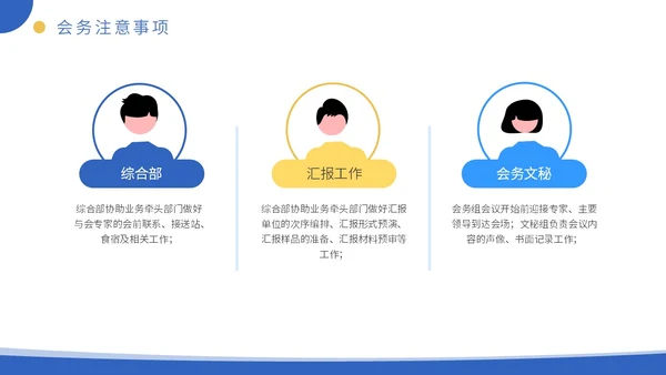 蓝色商务线条插画会议议程及筹备模板动态PPT会议流程