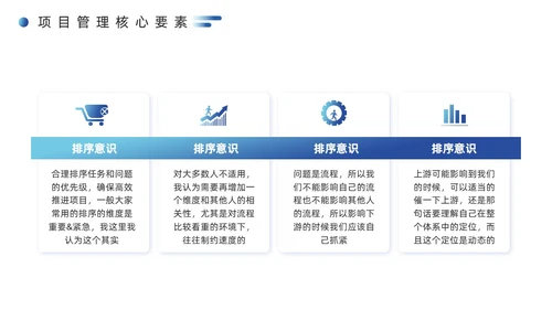 蓝色简约风项目管理经验分享PPT模板