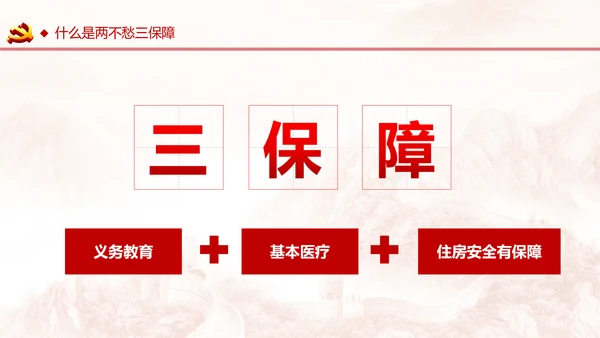 学习两不愁三保障脱贫攻坚PPT模板
