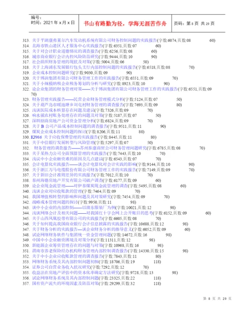 会计专业相关毕业论文论文范文毕业论文参考选题表.docx