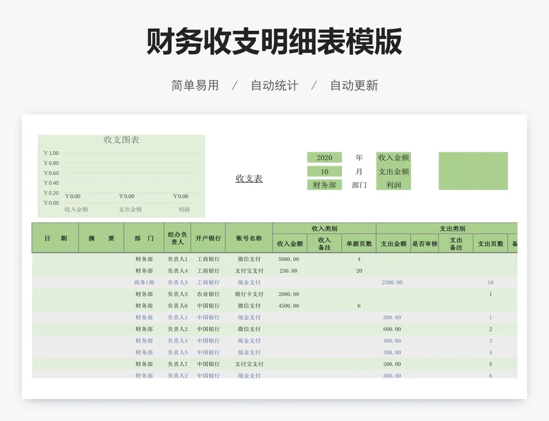 财务收支明细表模版
