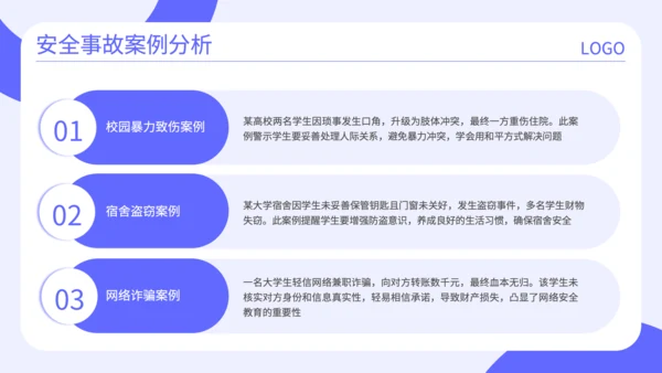 蓝色扁平风安全警示教育班会PPT