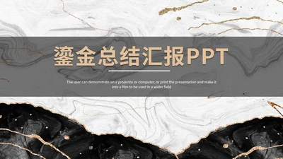 白色鎏金总结汇报PPT模板