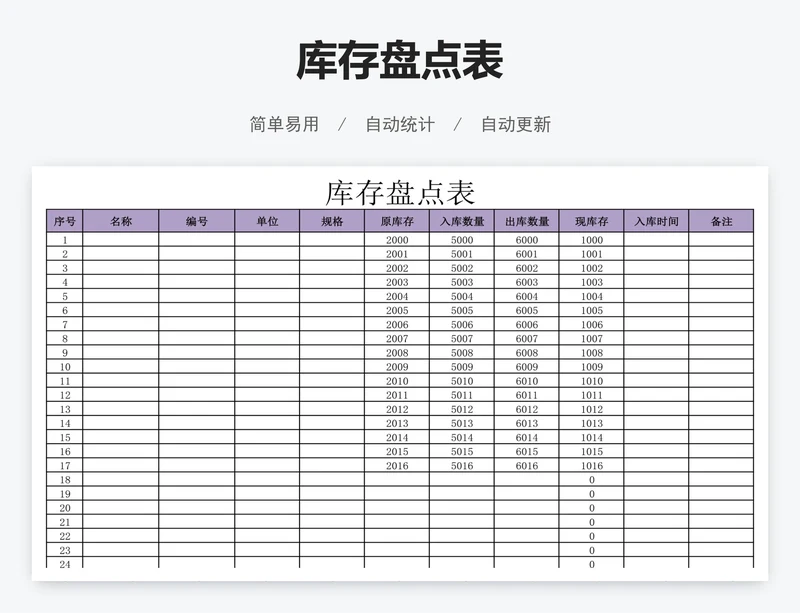库存盘点表
