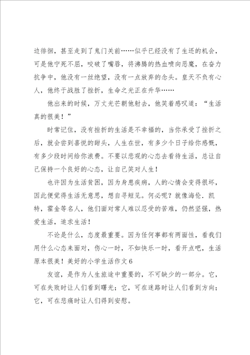 美好的小学生活作文