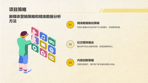 黄色几何风新媒体行业商业计划书PPT模板