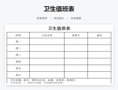 卫生值班表