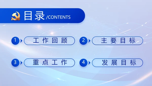 蓝色党建党支部述职报告计划PPT党课