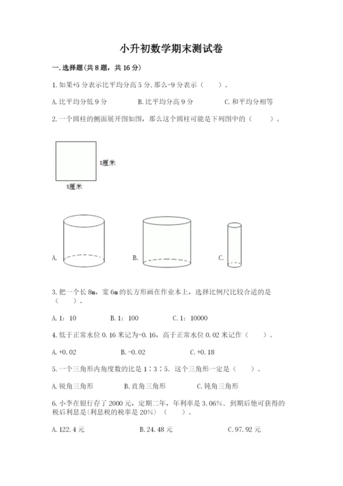小升初数学期末测试卷（达标题）.docx