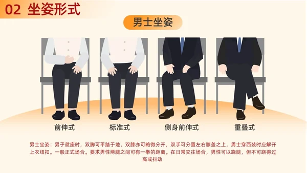 橙色渐变插画商务风职场礼仪培训