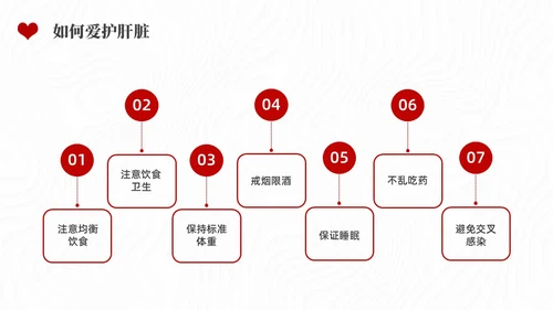 红色水彩简约插画全国爱肝日企业培训PPT课件