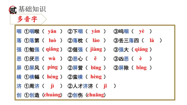 统编版语文八年级上册期末复习课件（第二单元）