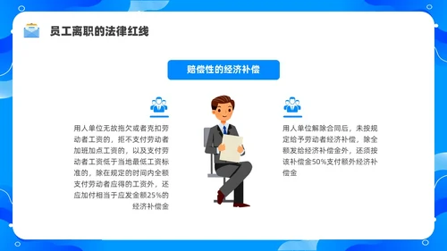 蓝色水彩简约商务员工离职企业培训PPT课件