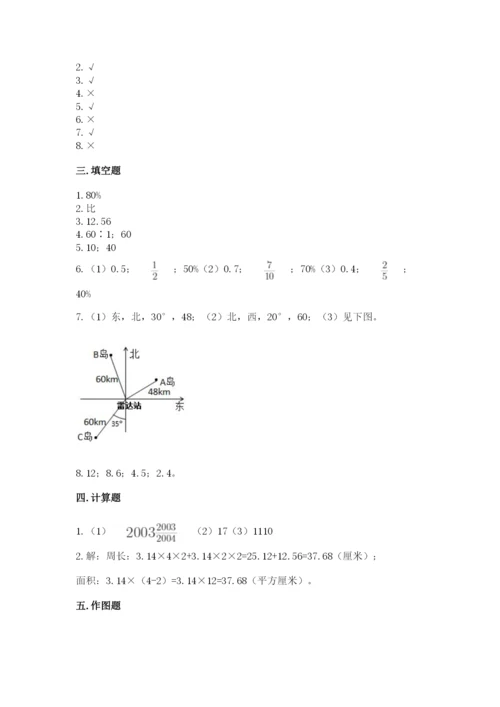 人教版六年级上册数学期末考试卷及完整答案【夺冠】.docx