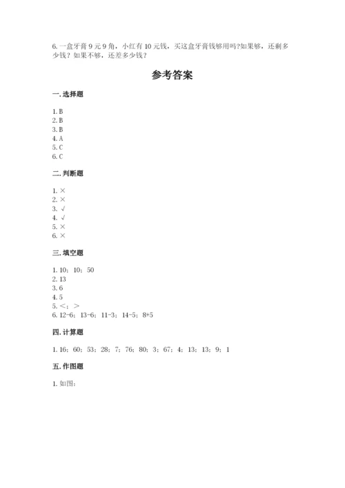 人教版一年级下册数学期末测试卷附参考答案（研优卷）.docx