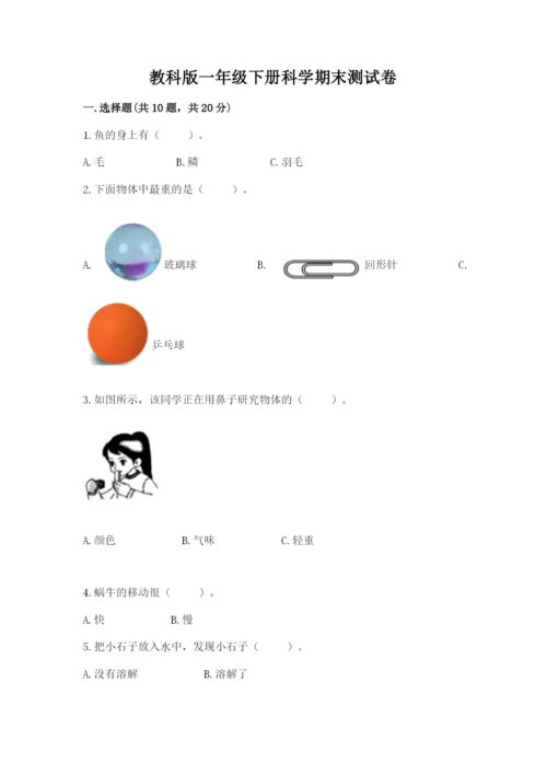 教科版一年级下册科学期末测试卷及完整答案（网校专用）.docx