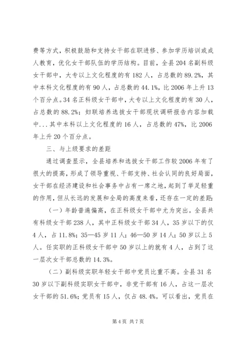 妇联培养选拔女干部现状调研报告.docx