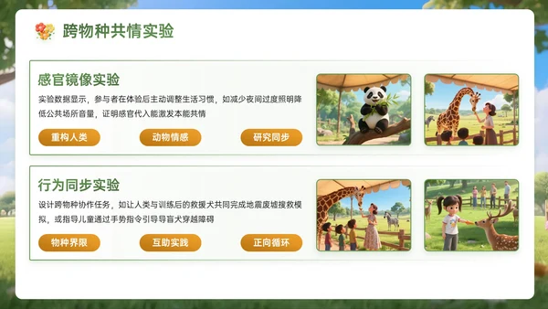 绿黄色3D关于世界动物日宣传活动主题PPT模板