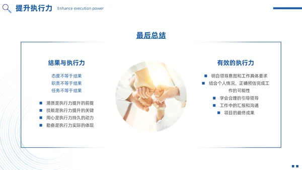 蓝色简约实拍风如何提高执行力高效执行力PPT