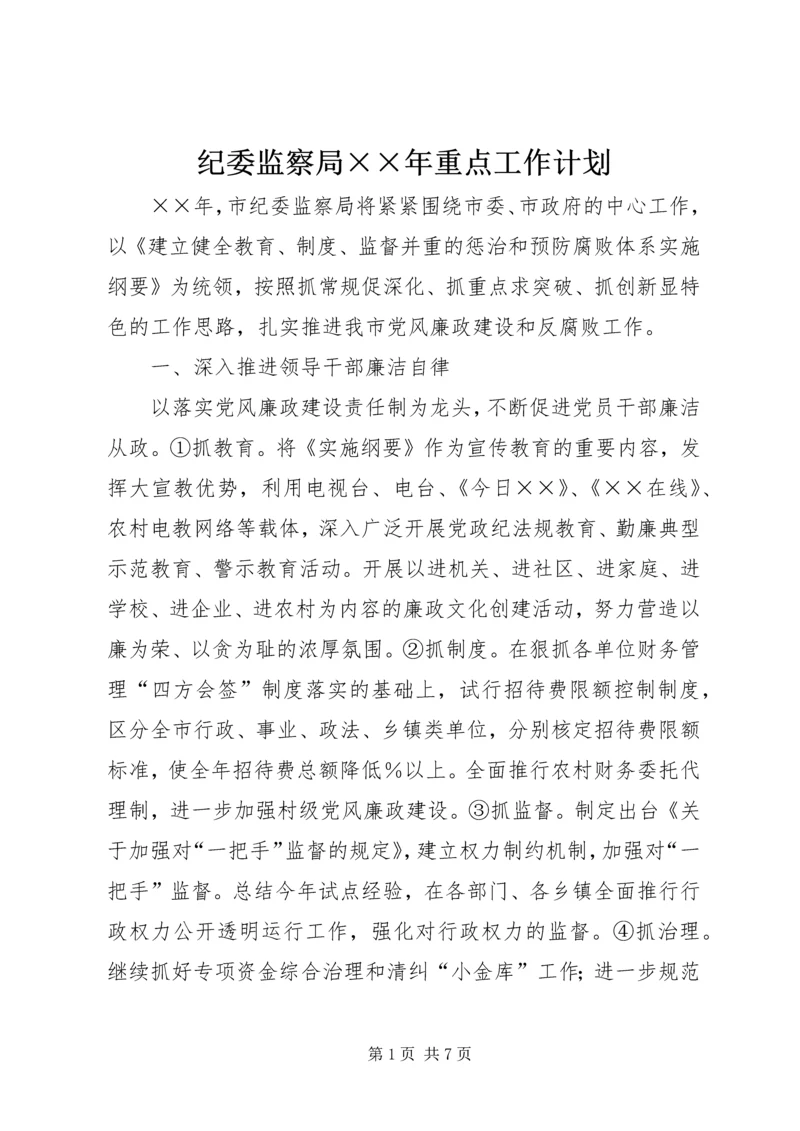 纪委监察局××年重点工作计划.docx