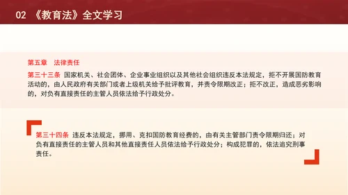 2024中华人民共和国国防教育法全文解读学习PPT课件