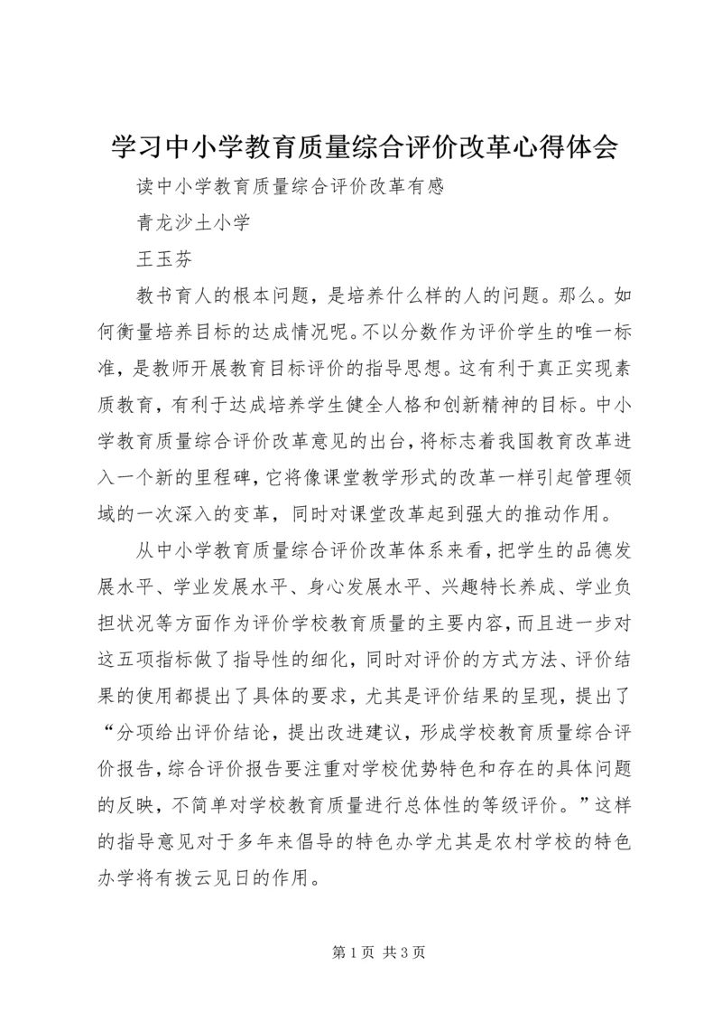 学习中小学教育质量综合评价改革心得体会.docx