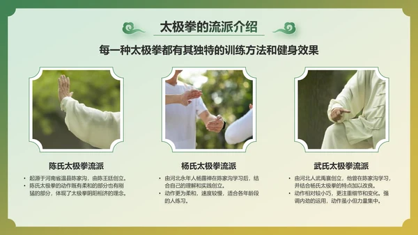 绿色国潮风非遗文化介绍——太极拳PPT模板