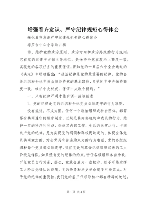增强看齐意识、严守纪律规矩心得体会 (4).docx