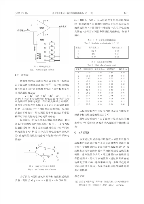 基于零序电流比幅法的故障选线法