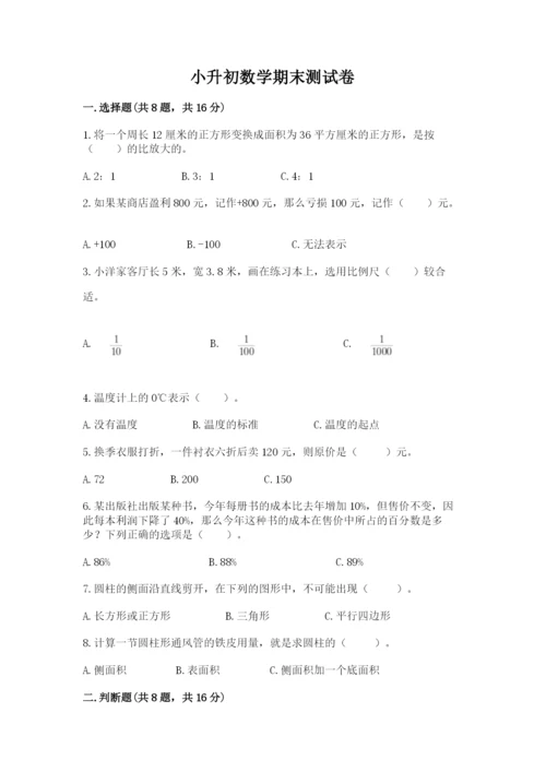 小升初数学期末测试卷完整版.docx