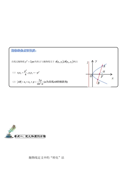 2023年抛物线知识点汇总及考点例题.docx