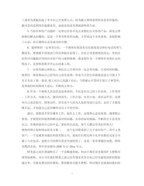 精编之销售的周计划和周总结范文.docx
