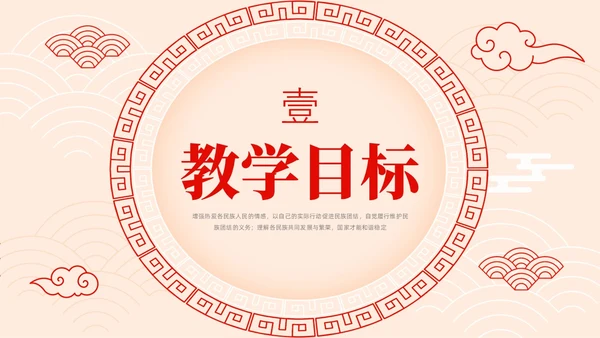 红色简约中国风边框民族团结教学设计PPT课件