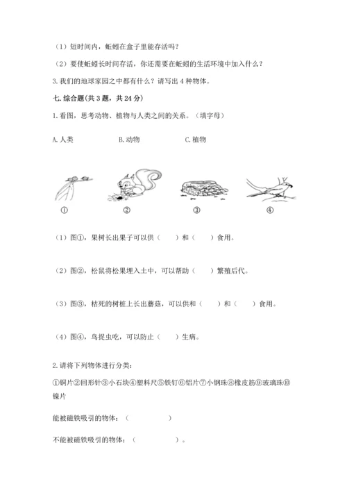 教科版二年级上册科学期末测试卷精品（网校专用）.docx