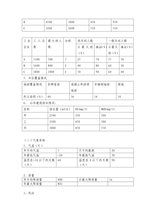 水污染课程设计-某城市排水管网工程设计.docx