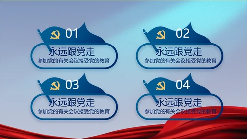 蓝色大气党建廉政述职报告动态PPT