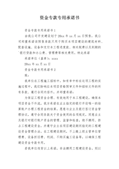 资金专款专用承诺书.docx