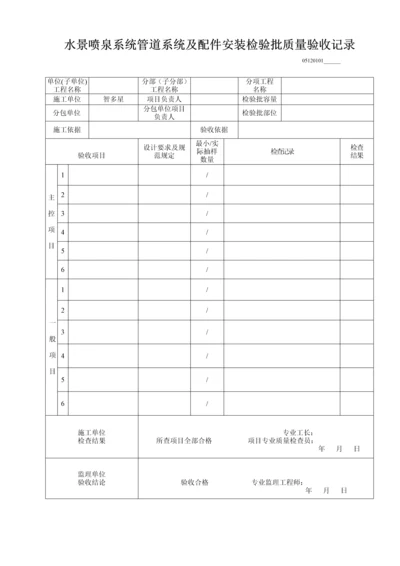 水景喷泉系统管道系统及配件安装检验批质量验收记录.docx