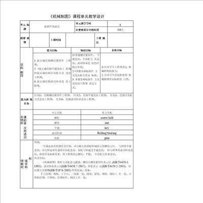 机械制图课程单元教学设计