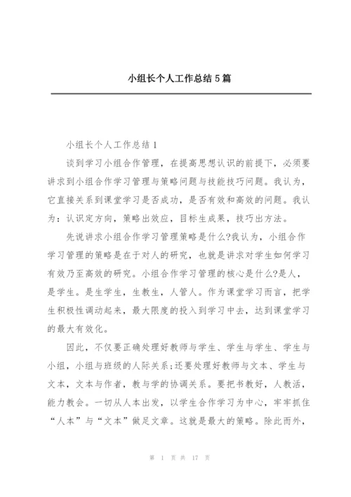 小组长个人工作总结5篇.docx