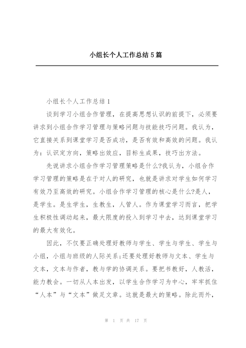 小组长个人工作总结5篇.docx