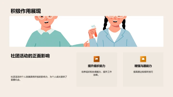 社团活动助力个人发展PPT模板