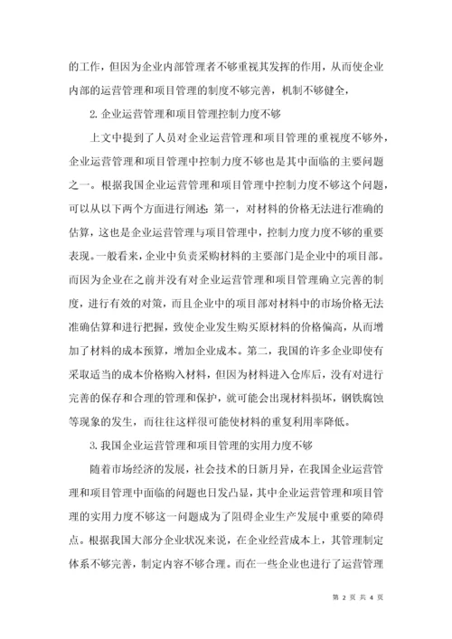 企业项目管理及运营管理论文.docx