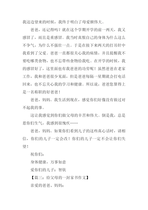 给父母的一封家书范文.docx