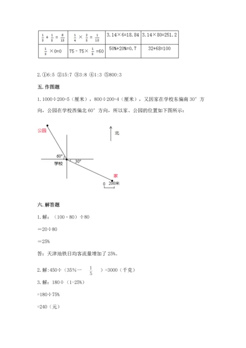 人教版六年级上册数学期末测试卷【培优a卷】.docx