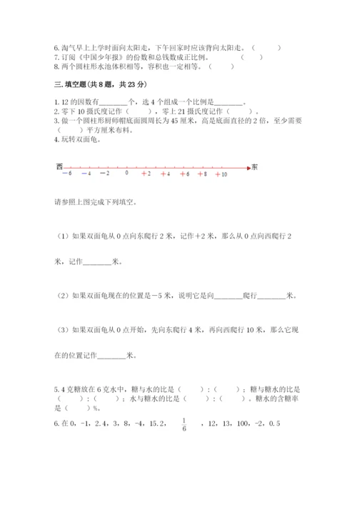 六年级下册数学期末测试卷带答案（满分必刷）.docx