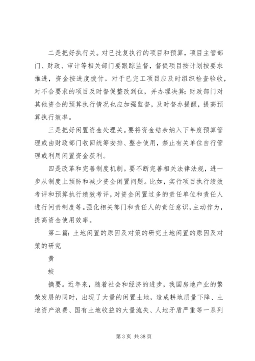 公共资金闲置的原因和对策.docx